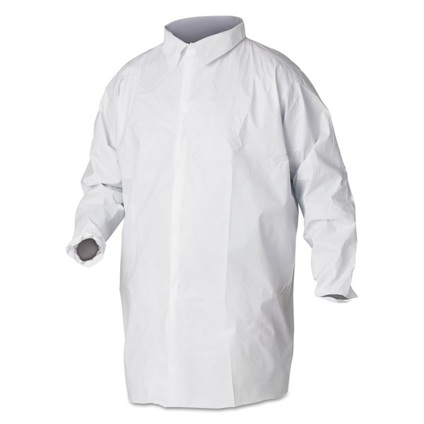 Kleenguard A40 Liquid and Particle Protection Lab Coats, X-Large, White, PK30, 30PK KCC 44444